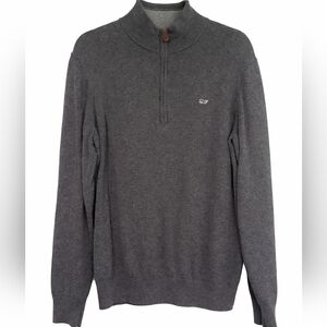 Vineyard Vines Mens Gray Pullover sz Med. Cashmere Blend Sweater Whale EUC